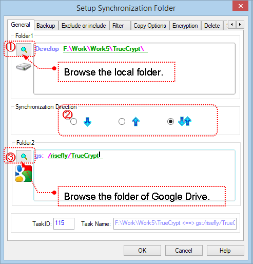 Setup Task to sync Google Drive
