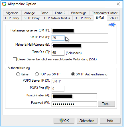 mail settings