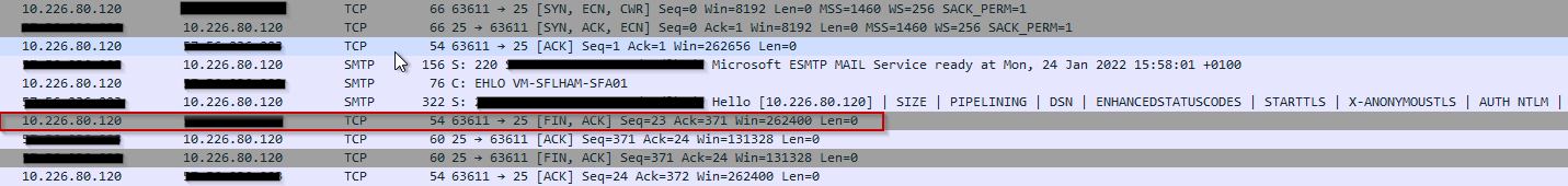 Wireshark output Bestsync