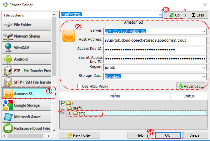 Browse a folder in S3 compatiable server