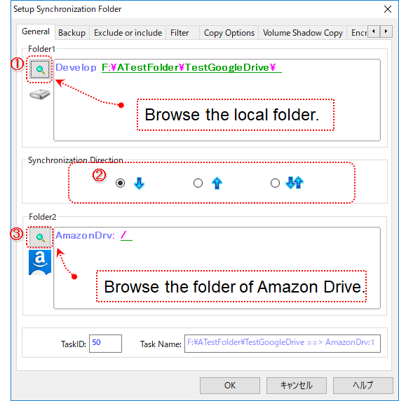 Setup Task to sync Amazon Drive